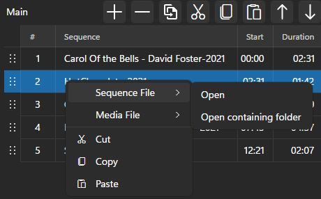 CreateShowSequenceFileSubmenu