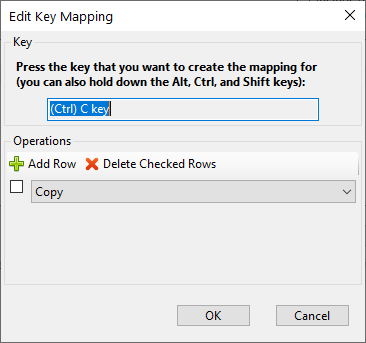 The Edit Key Mapping dialog The Edit Key Mapping dialog