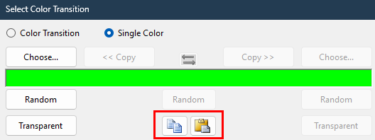 Copy and Paste buttons on the Select Color Transition dialog Copy and Paste buttons on the Select Color Transition dialog