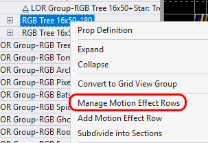 Sequence grid right-click menu Sequence grid right-click menu