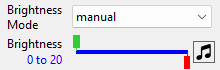 Brightness varies with music loudness Brightness varies with music loudness