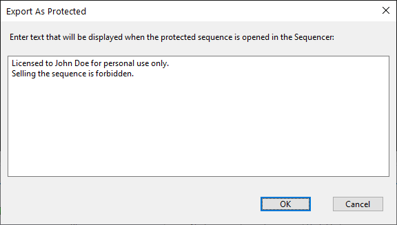 The supplementary text entry screen with some sample text