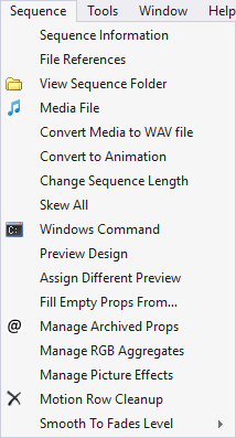 The Sequence Menu