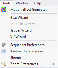 The Tools Menu