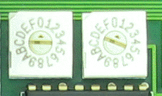 Rotary switches: this pair is set to Unit ID 01 Rotary switches: this pair is set to Unit ID 01