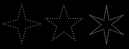 4, 5, and 6-pointed stars 4, 5, and 6-pointed stars