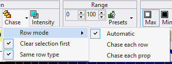 The Chase Options menu