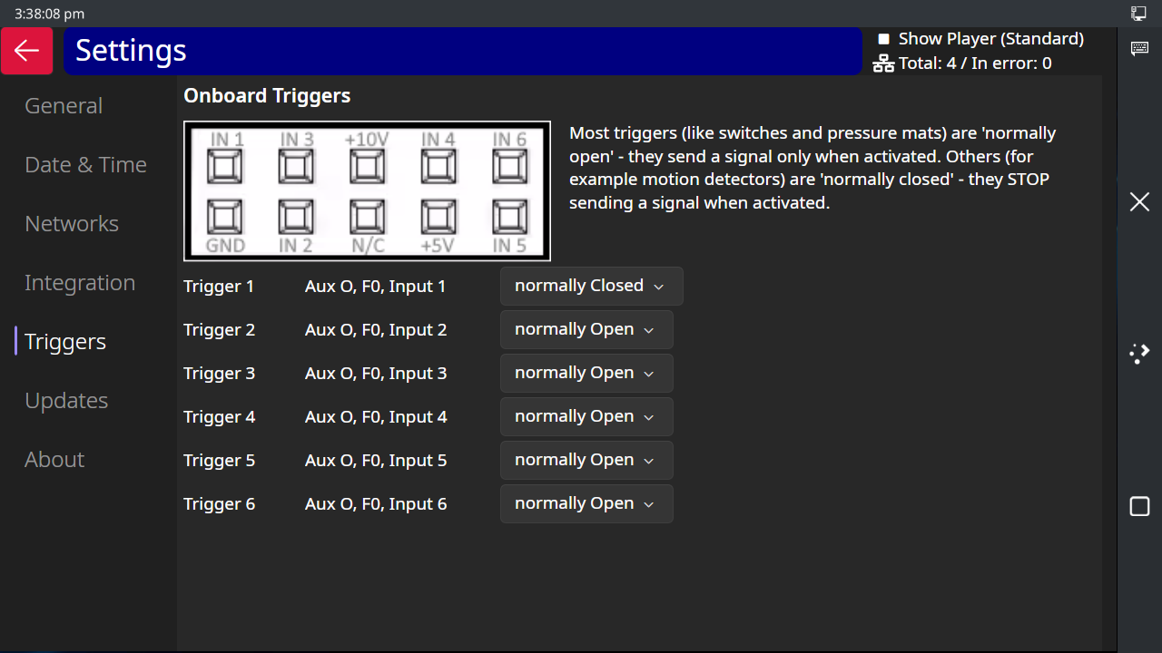 Settings > Triggers Settings > Triggers